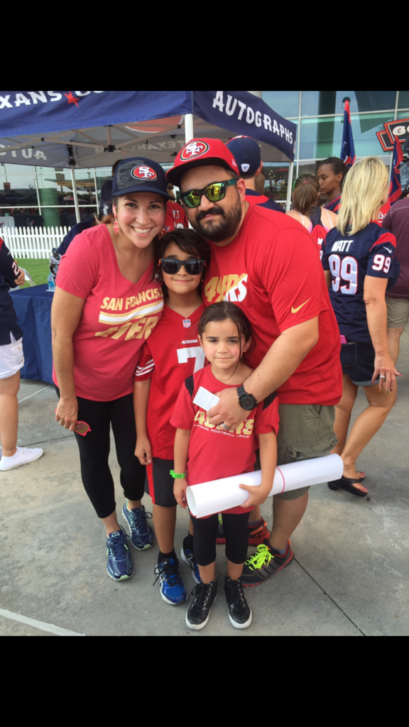 Coppelia's family at an NFL 49ers game in Houston!