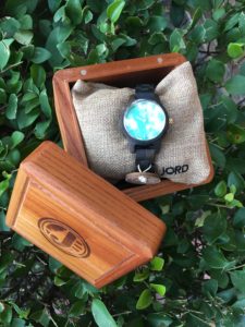 Unique Women's JORD designer Wood Watch in Dark Sandalwood and Mint