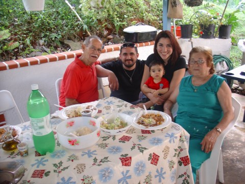 Baby Chris in Puerto Rico with his Bizabuelos (Great-grandparents)!