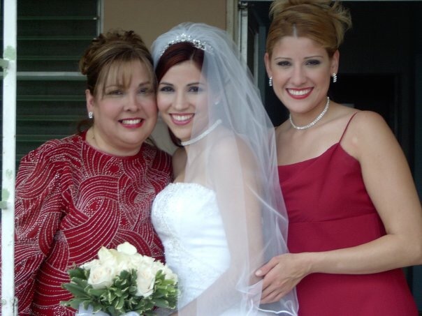 Beautiful Mother & sister of the bride with the bride at home in Puerto Rico.