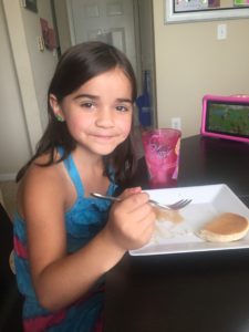 Coppelia's daughter eating and ready to meal plan!