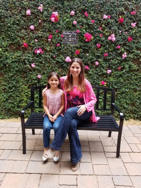 Mom and daughter in pink