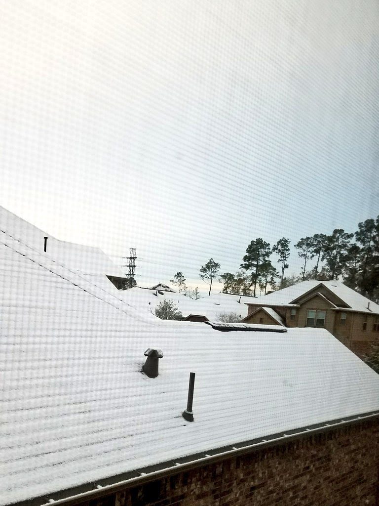 Snow on our new house