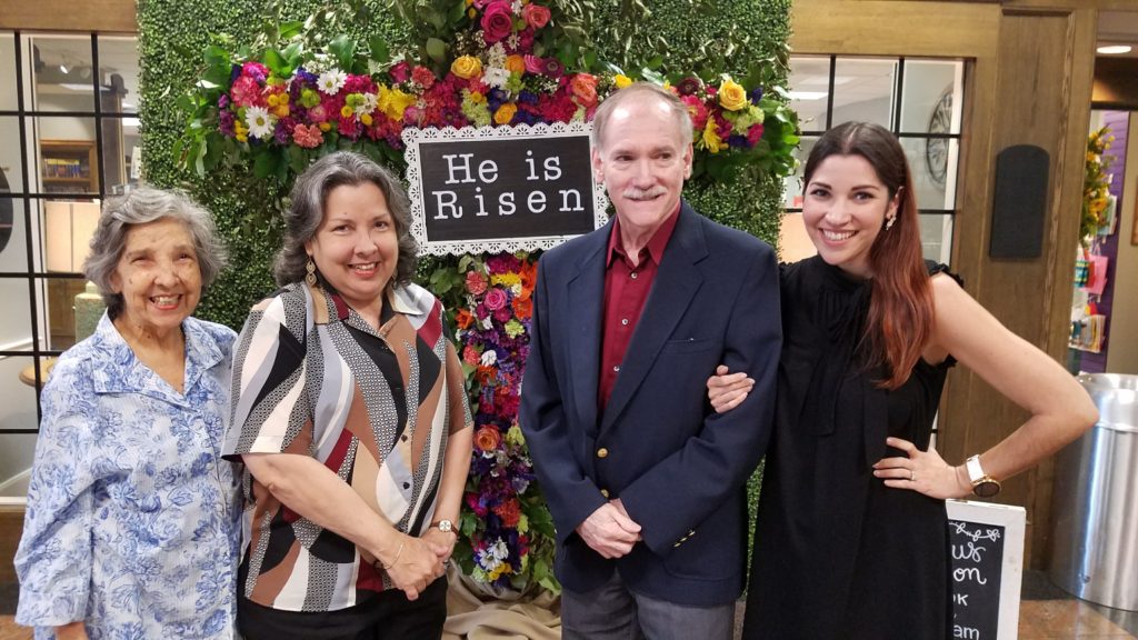 Coppelia and her parents on Good Friday 2018