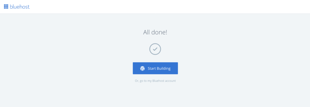 Bluehost start a blog step 7