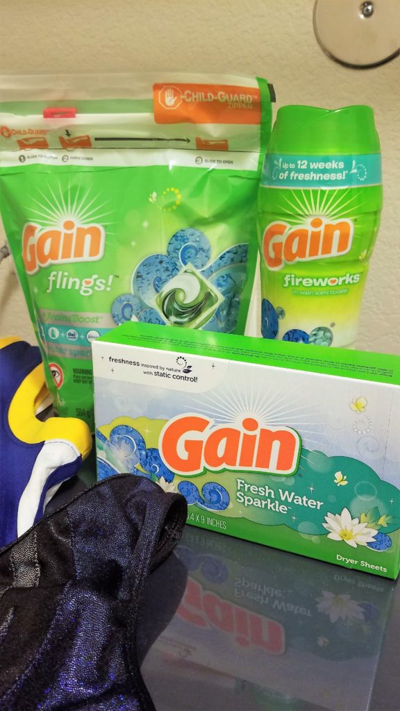 Gain flings, scent booster beads and dryer sheets