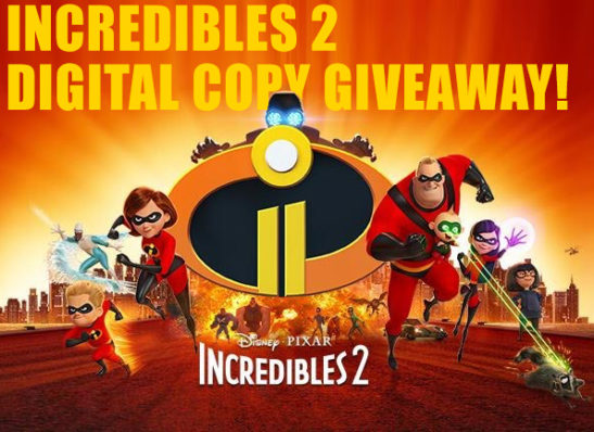 Disney Pixar's Incredibles 2 Digital Giveaway