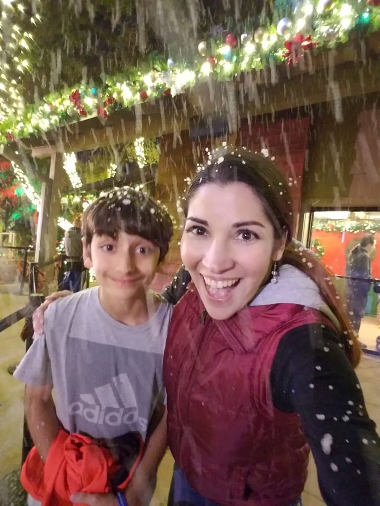 Sea World snow selfie with Coppelia and her son