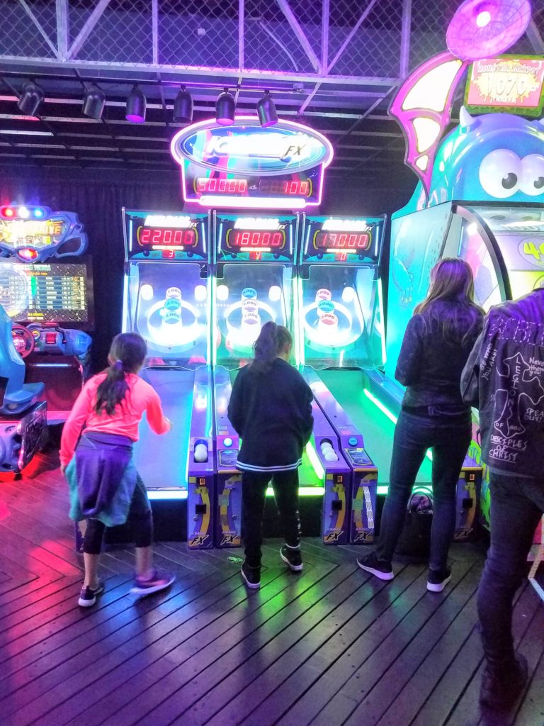 Skee ball at Sea World