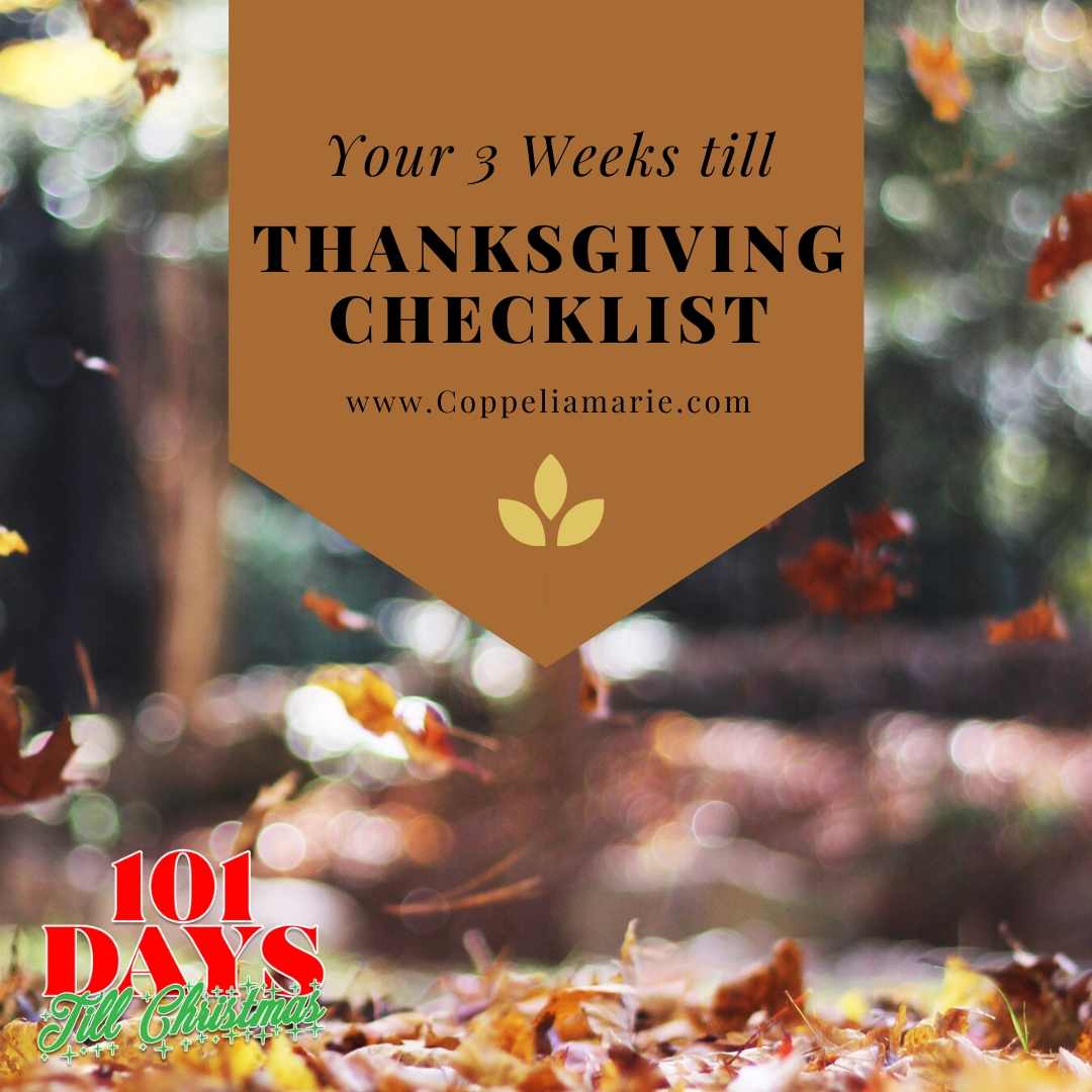 101 Days till Christmas Day 48 3 Weeks till Thanksgiving Checklist