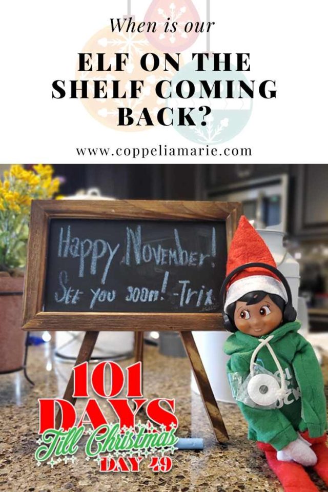 101 Days till Christmas Day 49 Elf on the Shelf